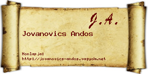 Jovanovics Andos névjegykártya